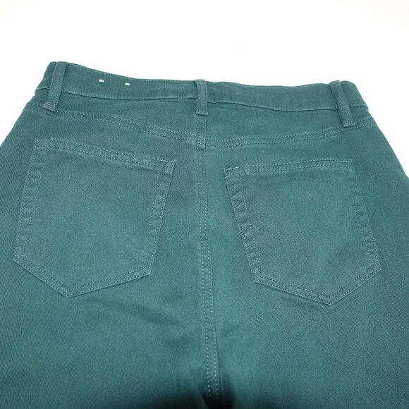 Loft Women's Straight Leg Jeans Size 2 / 26 Green High Rise Denim 28" Inseam - Picture 7 of 7